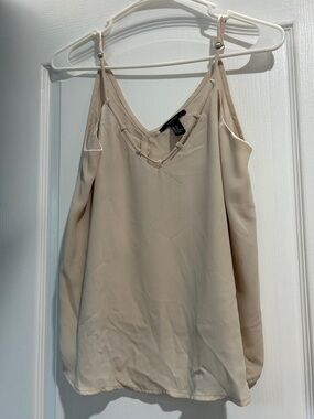 Light Beige Strappy V-Neck Cami Top